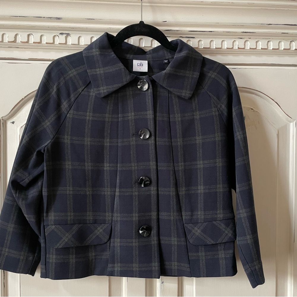 Cabi Navy Plaid Jacket